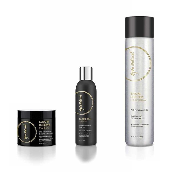 Keratin Removal Masque sleek silk serum and shape shifter hairspray that helps to keep you hair strong and beautiful. Quality products that can give you real results. 